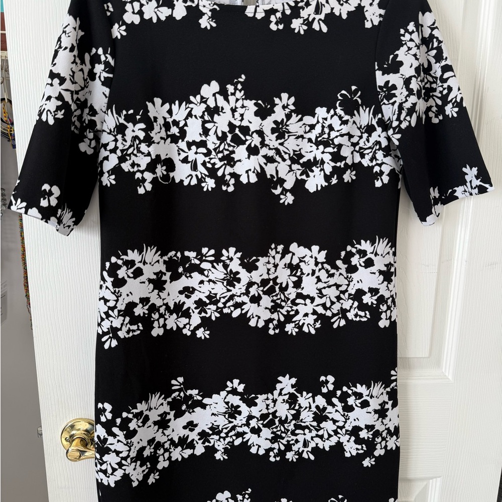 Banana Republic Floral Black and White Dress